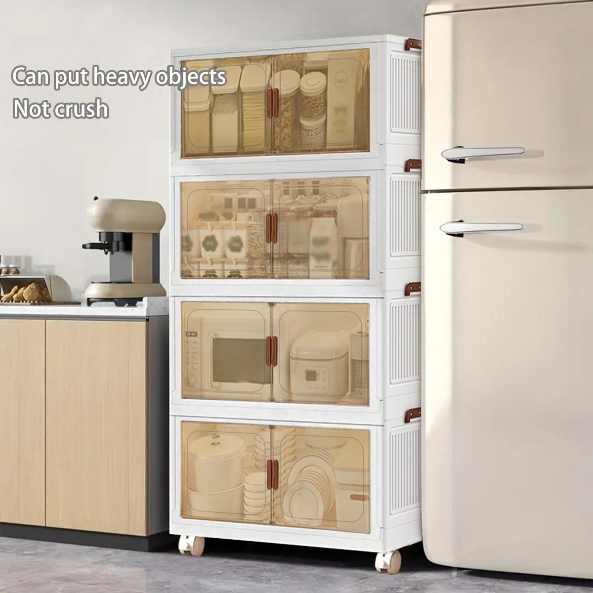 Stackable storage boxes with LIDS and wheels - plastic storage boxes, foldable storage boxes with doors, wardrobe organizers and home, office, kitchen, clothes storage cabinets, shoe box storage cabinets.