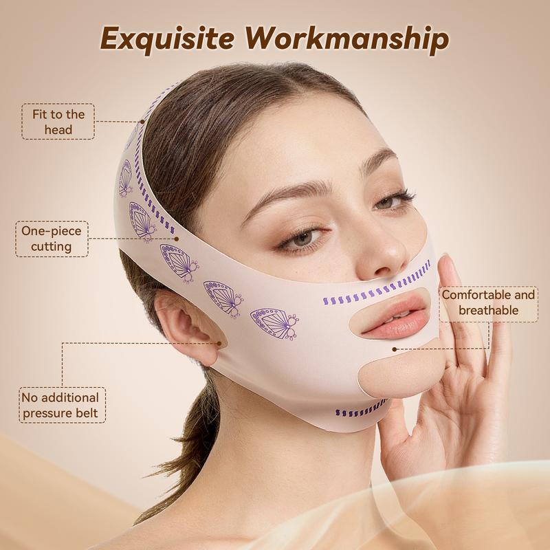 JUSRON Face Lifting Strap, V-Line Face Lifting Tape for Men and Women, Double Chin Reducer Tape Soft High-Elastic Fit Bandage – Perfect Gift!