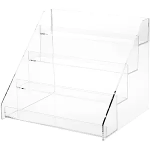 Plymor Clear Acrylic Flanged Stairs, 8.25" H x 10.25" W x 8.125" D