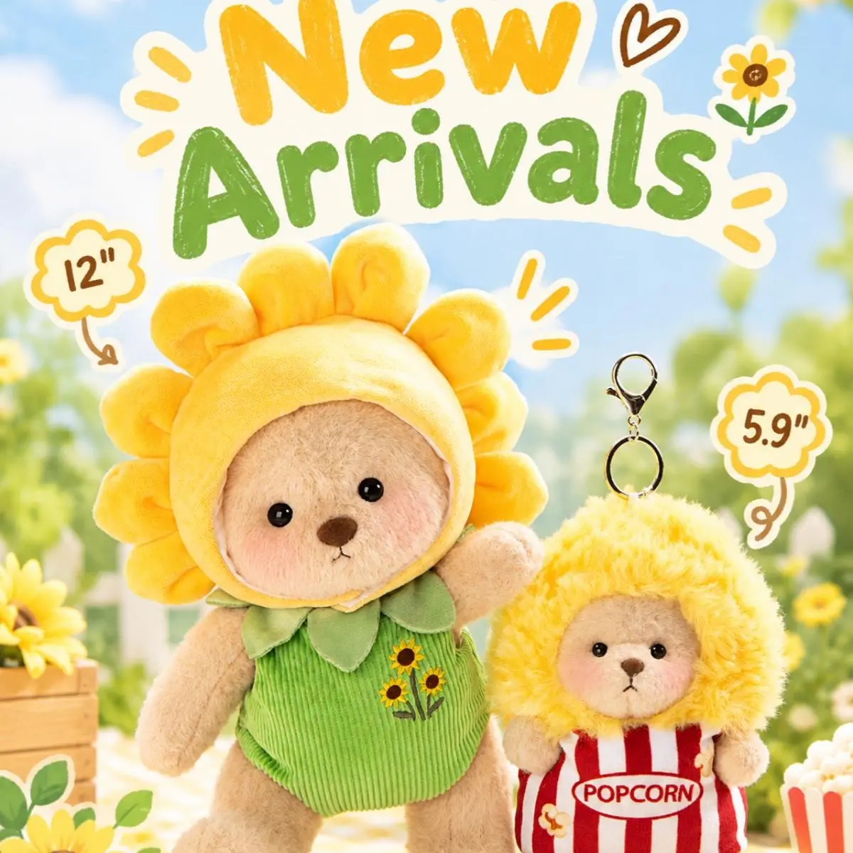 【FallPickDeals】GETAHUG 12" Unisex Changeable Clothes Teddy Bear Set - Soft Adorable Stuffed Plushies, Polyester, Rotatable Joints, Hand Washable, 7.5in W, 9in Sitting, Gift Box Included for 6-8 Yrs Kids' Pretend Play Birthday Gifts