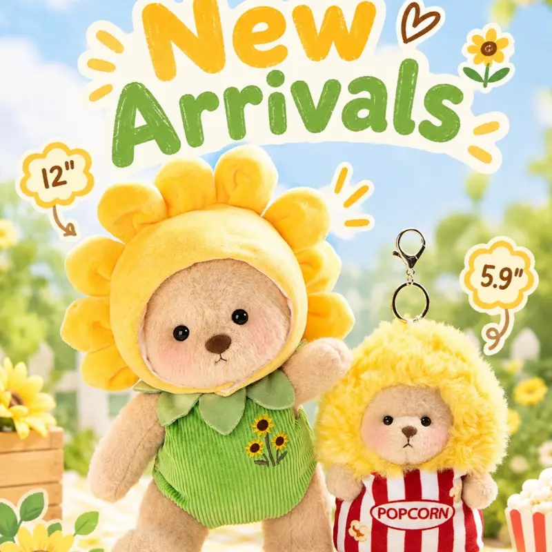 【FallPickDeals】GETAHUG 12" Unisex Changeable Clothes Teddy Bear Set - Cuddly Stuffed Animals, Animal Plush Stuffed Toys, Polyester, Rotatable Joints, Hand Washable, 7.5in W, 9in Sitting, Includes Gift Box & Card, 6-8 Yrs Kids' Pretend Play Birthday Gifts
