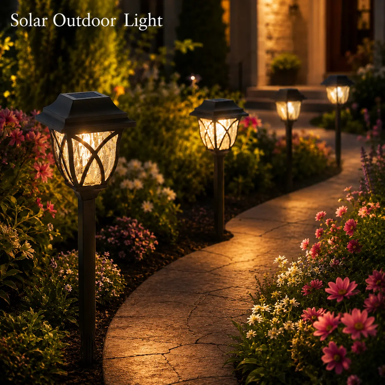 Elegant 6 Pack Upgraded Solar Lights Outdoor Waterproof, LED Solar Garden Lights  | Easy Installation, IP65 Waterproof | For Garden, easiest garden makeoverYard & Driveway, Decorative,  Outdoor Backyard Light solar outdoor lights