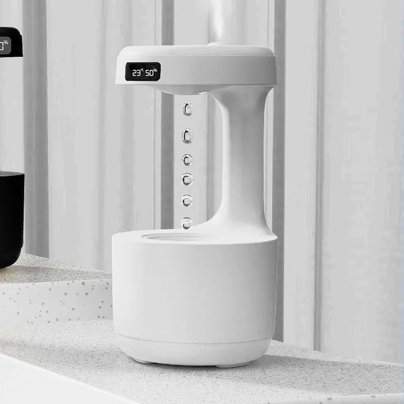 Anti-Gravity Bedroom Humidifier – Large Capacity Aroma Diffuser with Clock & Backflow Mist