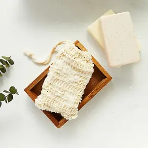 2/5pcs Natural Jute Soap Saver Bags for Exfoliation, Handmade Mesh Soap Pouch for Shower and Bath, Eco-Friendly Soap Accessories, Exfoliating Net Loofah