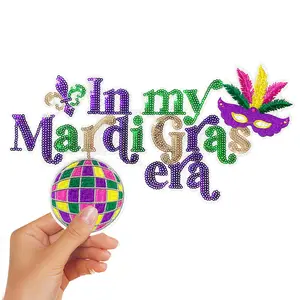 Mardi Gras Sequin Patches Embroidered Applique for Repairing Clothes Bags Jackets Backpacks DIY Fashion Decoration Accessories
