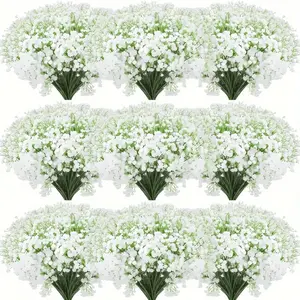 10pcs/20pcs/36pcs/60pcs/80pcs/120pcs/160pcs/180pcs Artificial Gypsophila Flower Bouquet, Floral Arrangement, Plastic Stem Fake Flowers, Tabletop Centerpiece
