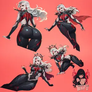 QUEEN IN BLACK (Hela) - Rivals Waifu Decal Sticker 4 Pack
