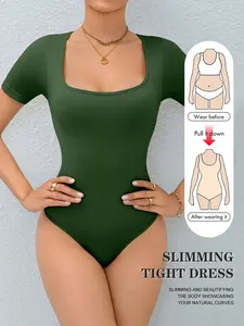 Women's Shapewear Bodysuit Set, Tight-Fitting Waist Cinching, Corset Waist Cincher, Fall Winter Underwear, Body Shaping One-Piece Suit, 3 Piece Pack