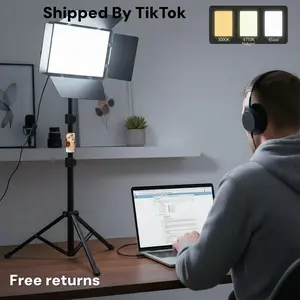 LED Video Lighting Kit with 63" Extendable Tripod – 10" LED Video Panel Light for Photography, Streaming, TikTok, Zoom, Vlogging, March Madness, World Cup