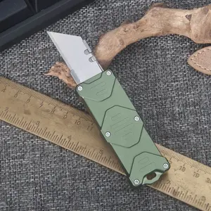 Pocket Folding Utility Knife, EDC Small Box Cutter, Aluminum Alloy Grip with SK5 Blades for Daily Use Office and Gifts