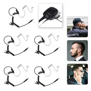 YNIBST 3.5mm Receiver/Listen Only Surveillance Radio Earpiece with Acoustic Coil Tube Walkie Talkie In Ear Headset for Security, Police and Law Enforcement Use, Compatible with Two-Way Radios, Transceivers and Radio Speaker Mics Jacks(5 pack)