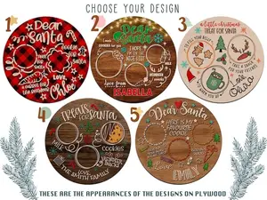 Christmas Tray, Custom Serving Tray for Christmas,Christmas Wooden Serving Tray Decor, Personalized Santa Cookie