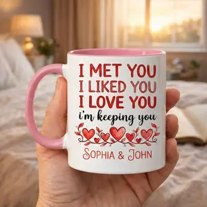 Personalized Couple Mug, I Met You I Love You Mug, Custom Name Coffee Mug, Romantic Gift for Couples, Anniversary Mug