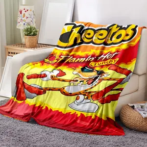 1pc Corn Dog Chip Fleece Blanket, Soft and Comfortable, Ideal for All Seasons, Perfect Gift for Office, School, Home, Picnic, Travel