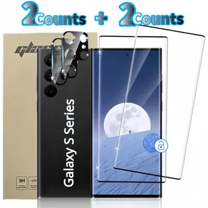 Tempered Glass Phone Screen Protector & Lens Protector, 4 Counts/set Full Coverage Phone Screen Protective Film, Phone Accessories for Samsung S21 S22 S23 FE S24