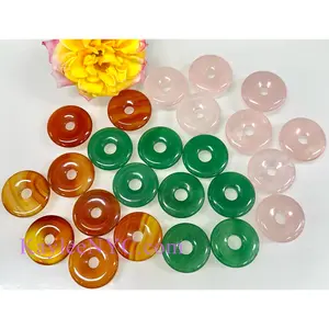 24 PCs Natural Crystal Donuts Healing Energy