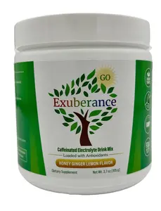 Exuberance GO nutritional electrolyte drink mix Sugar Free Dairy Free Bottle Low Sugar Low Fat