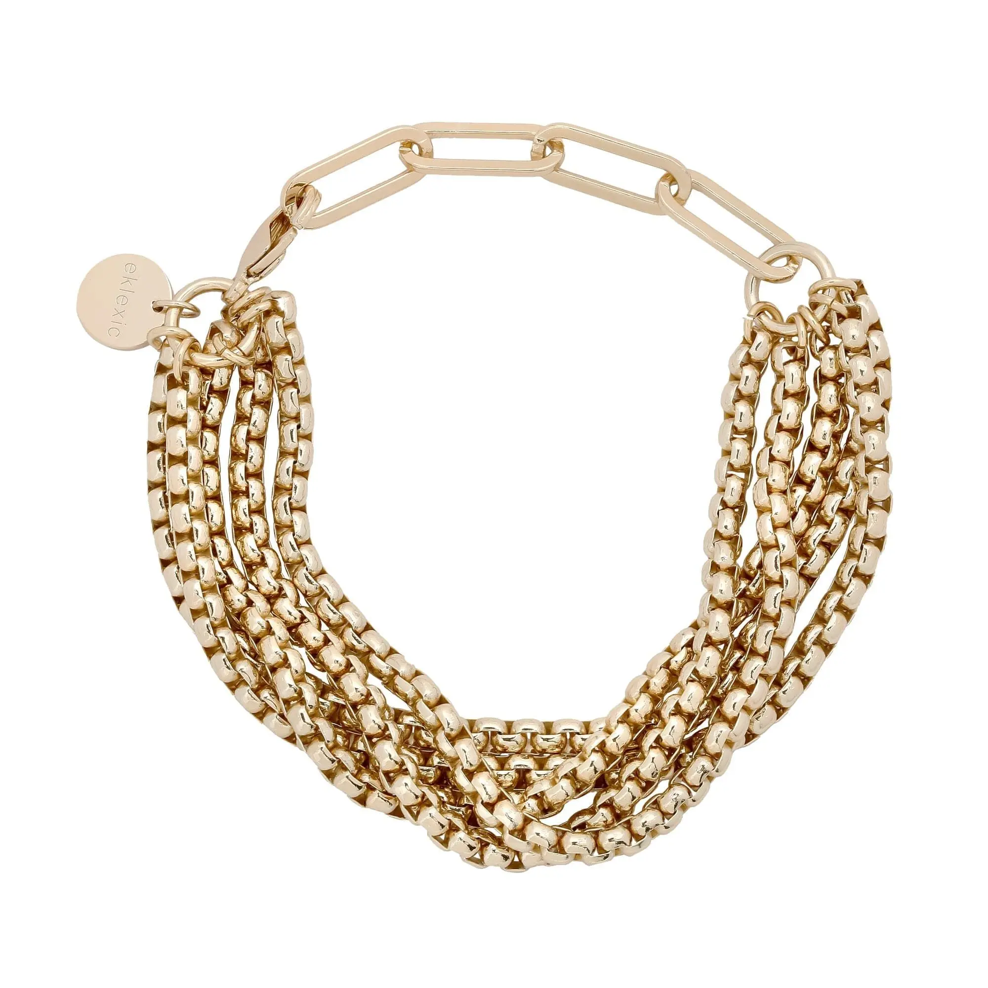 Luciana Multi Layer Box Chain Bracelet with Layered Design and Clasp Closure