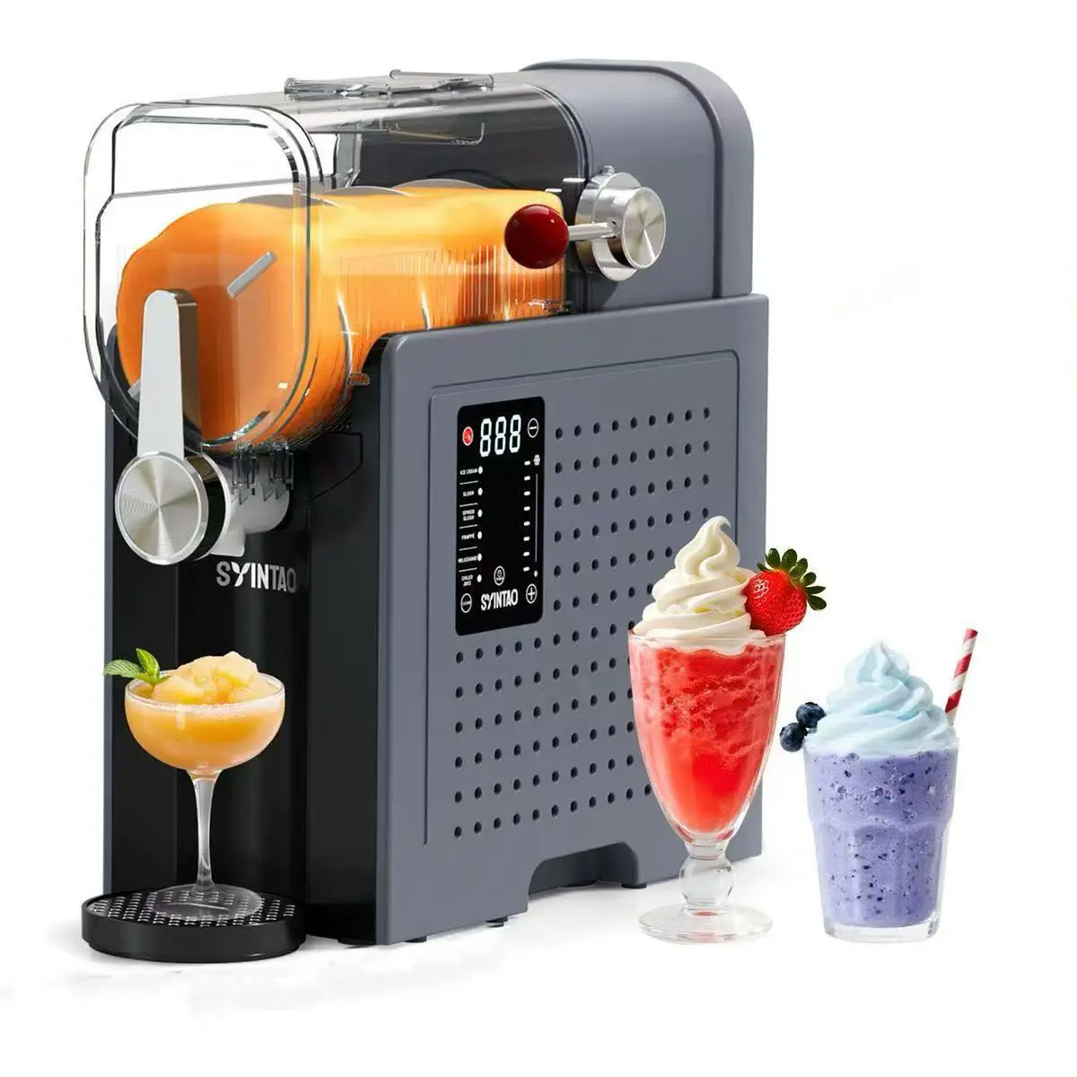 Slushie Machine, Soft Serve Ice Cream Machine, Adjustable Delay Start & Ice Retention Slushy Machine with 6 Preset Programs,Frozen Drink Maker for slu