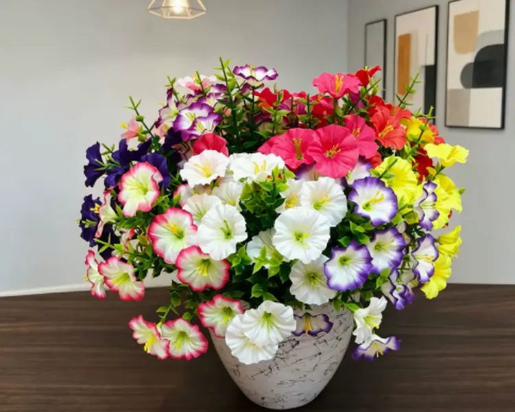 Eucalyptus hibiscus artificial flowers, fake flowers, home and outdoor decorative flowers, artificial bougainvillea, hotel wedding boutonnieres (6 bouquets/12 bouquets)