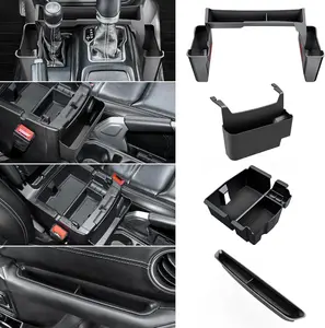 4PCS Upgraded Center Console Organizer for Jeep Wrangler JL JLU 4xe 2018-2023 & Gladiator JT 2020 2021 2022 2023 Accessories Gear Shift Side Tray Hanging Armrest Storage Box (Not for JK/JKU)
