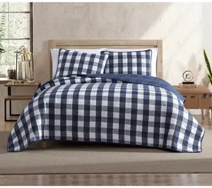 Eddie Bauer Lakehouse Plaid Blue Twin Quilt Sham Set
