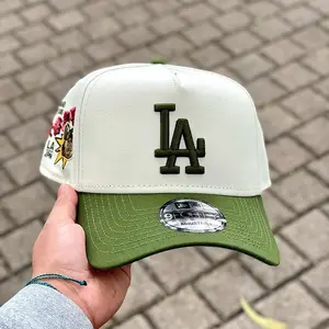 New Era LA Dodgers 9FORTY Snapback White Olive Green Baseball Cap – Adjustable MLB Hat for Men Women Unisex, Premium Embroidered LA Logo, Curved Brim Streetwear Cap, Lightweight Breathable Casual Urban Fashion Trend 2026