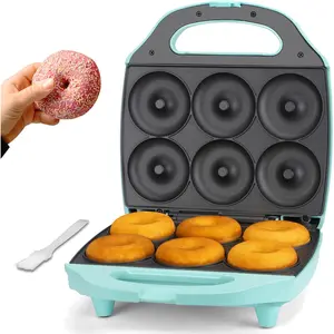 Bakers  Mini Donut Maker Machine for Home, 6 x 3'' Mini Doughnut Maker Machine, Donut Maker for , Maquina Para Hacer Donas, Donut Baking Pan, Donut Party, Aqua