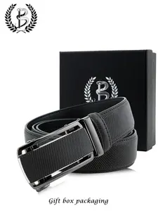 Men's Leather Belt Gift Box Pack, Trendy Hollow Out Alloy Buckle, Casual Business Waistband for Young Adults, Christmas & Valentine's Day Gifts, Textured Belt, Stylish Belts