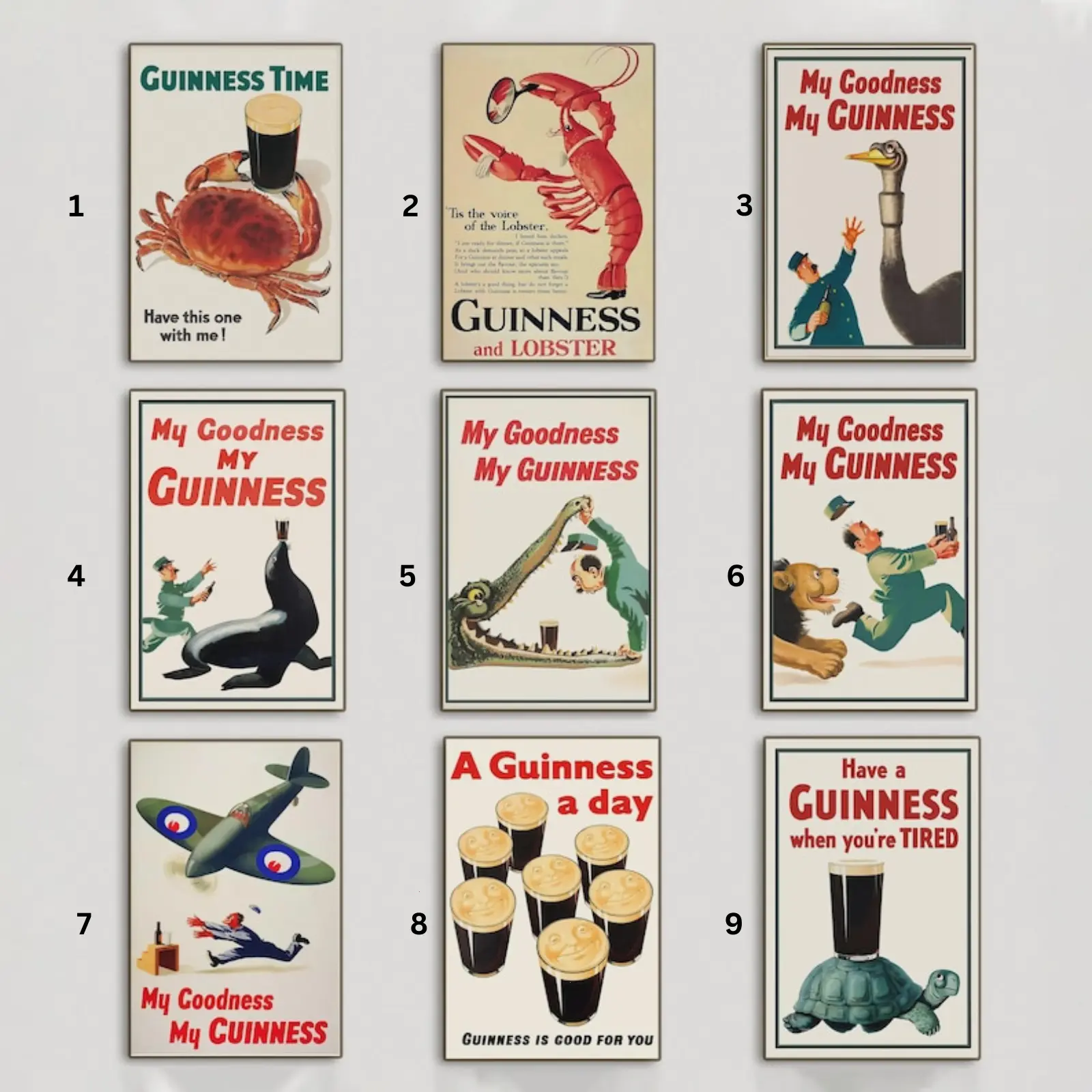 My Goodness My Guinness Poster Vintage Guinness Advertisement Print Retro Beer Wall Art Classic Pub Decor Funny Advertising Artwork