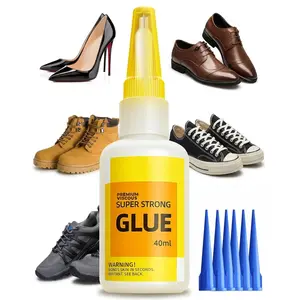 ?High Strength & Precision Control?Super Glue for Shoes, 40ML Clear CA Glue Gel with -Anchor Tech,  Adhesive for Rubber Soles Leather Fabric Plastic & Metal Repairs, Quick Dry &