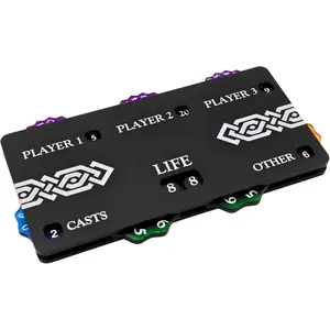 Futhark Commander Life Tracker for MTG Acrylic Dial Counter with Magnetic Design EDH Life & Commander Damage Board Precision-Cut Layers Low-Profile Design