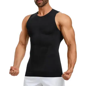 TAILONG Mens Compression Shirt Seamless Slimming Undershirt for Tummy Control & Gynecomastia Hide Chest Bulge Body Shaper