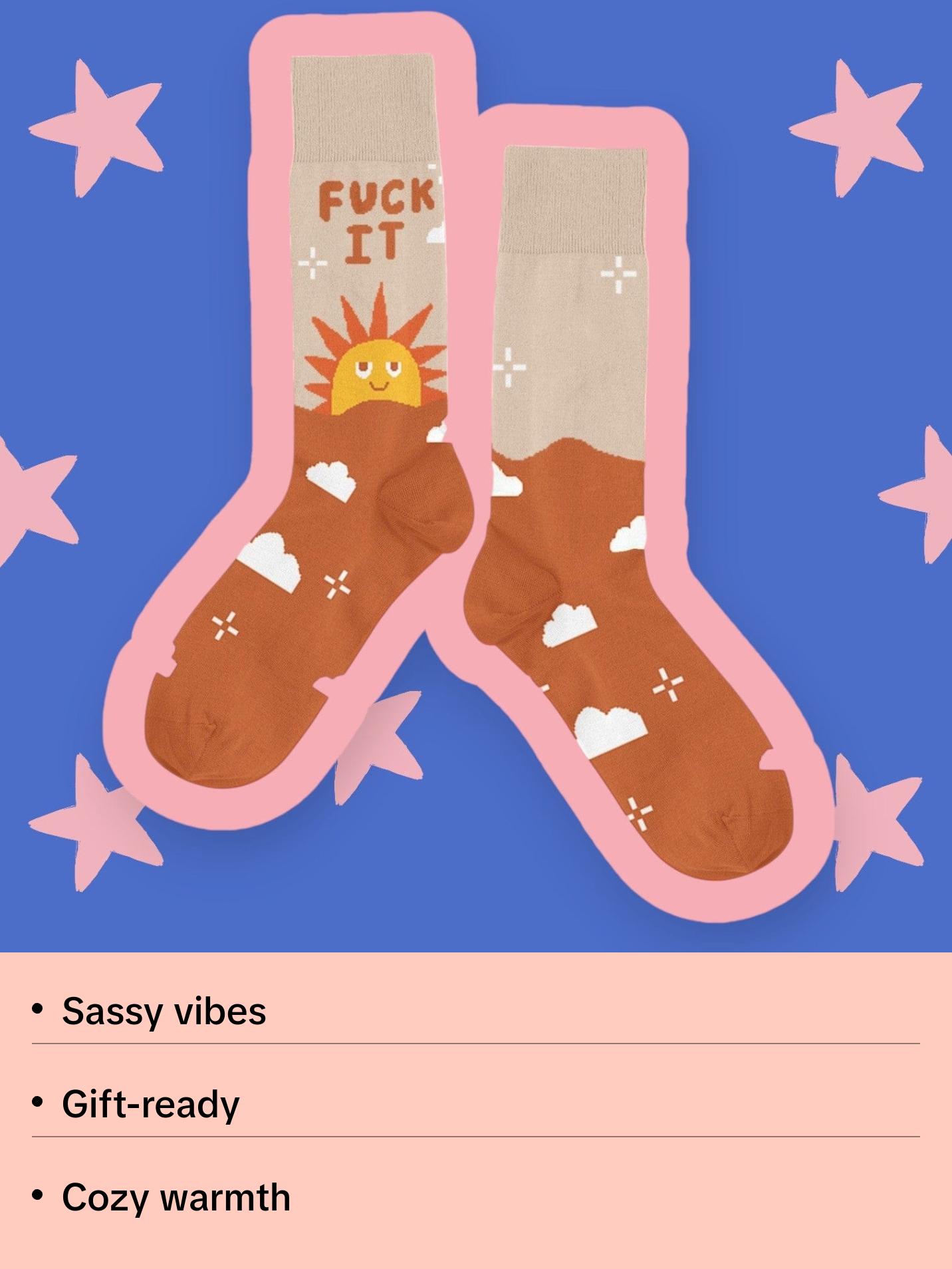 Gift-Ready "Fuck It" Socks statement socks Womenswear Cute Gift-Ready "Fuck It" Socks statement socks Womenswear Cute