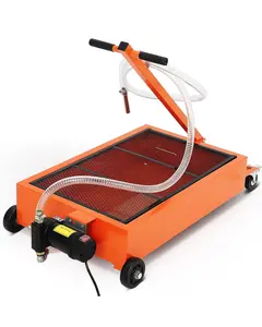 Garvee 20 gal Oil Drain Pan Oil Drain Tank, 76 L Low Profile Oil Drain Pan, Large Capacity Oil Change Pan with Manual Pump & T Foldable Hand and Wheels, 8 ft Hose Oil Drain Cart for Car, SUV, Trucks