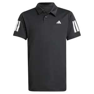 Boys' Club 3 Stripe Tennis Polo Black