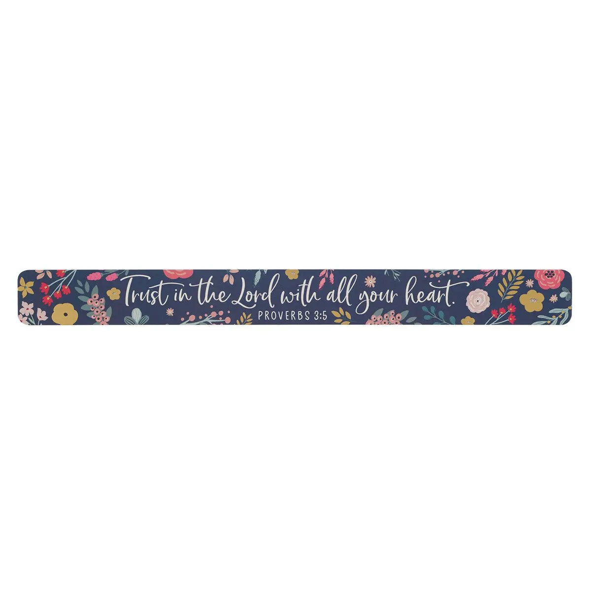 Large Purple Flower Metal Refrigerator Magnet Strip with Proverbs 3:5 "Trust in the Lord" Quote, Home Decor, Ideal Gift
