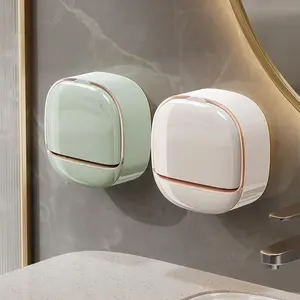 Wall Mounted Soap Dish, Soap Rack, 2 Counts/set Punch Free Soap Bar Storage Holder,   Bathroom Supplies, Bathroom Essentials Accessories for Home Hotel Dormitory