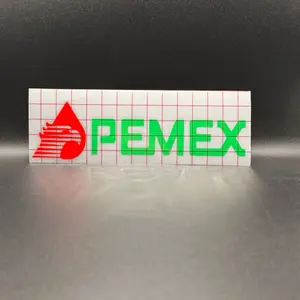 Pemex Car Decal - Green and Red Logo - Durable Vinyl Sticker for Vehicle Decoration