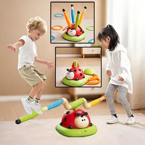Kids' Interactive Fun Toy Set, 3-In-1 Musical Jump & Circle Toss Games, Ideal for Indoors/outdoors Playtime, Durable Design, Unisex Appeal