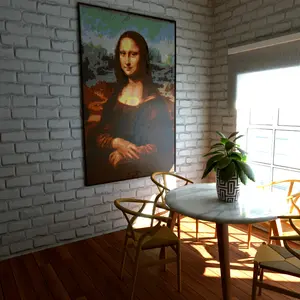 Mona Lisa by Leonardo da Vinci DIY Custom Major Brick Brand-compatible Dot Art Kit (includes baseplates, dots, frames, tiles, hangers, and instructions)