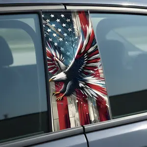 Car Door Trim Sticker American USA Flag Falcon Vinyl Personalized Creative Waterproof And Sunproof Decoration Car B-pillar Sticker