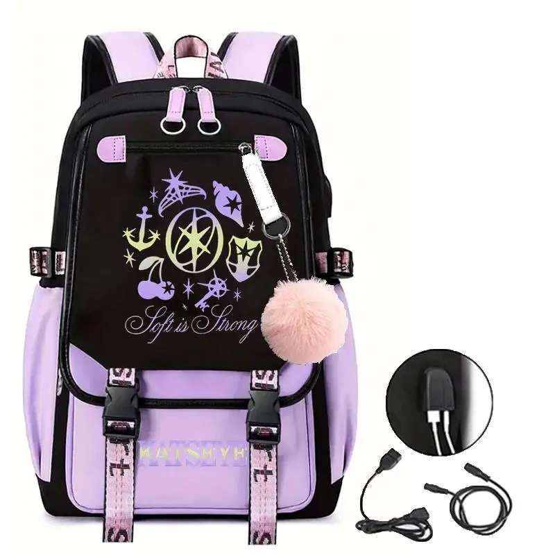 Retro Y2K Girl Portrait Graphic Rucksack Multi Compartment Adjustable Straps Casual Student School Travel Daily Backpack Bags