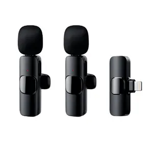 Mini Wireless Microphone, Lavalier Microphone for iPhone iPad Andorid Type c with Noise Reduction, iPhone Microphone Wireless for Video Recording, YouTube , Vlog (2 Mics)