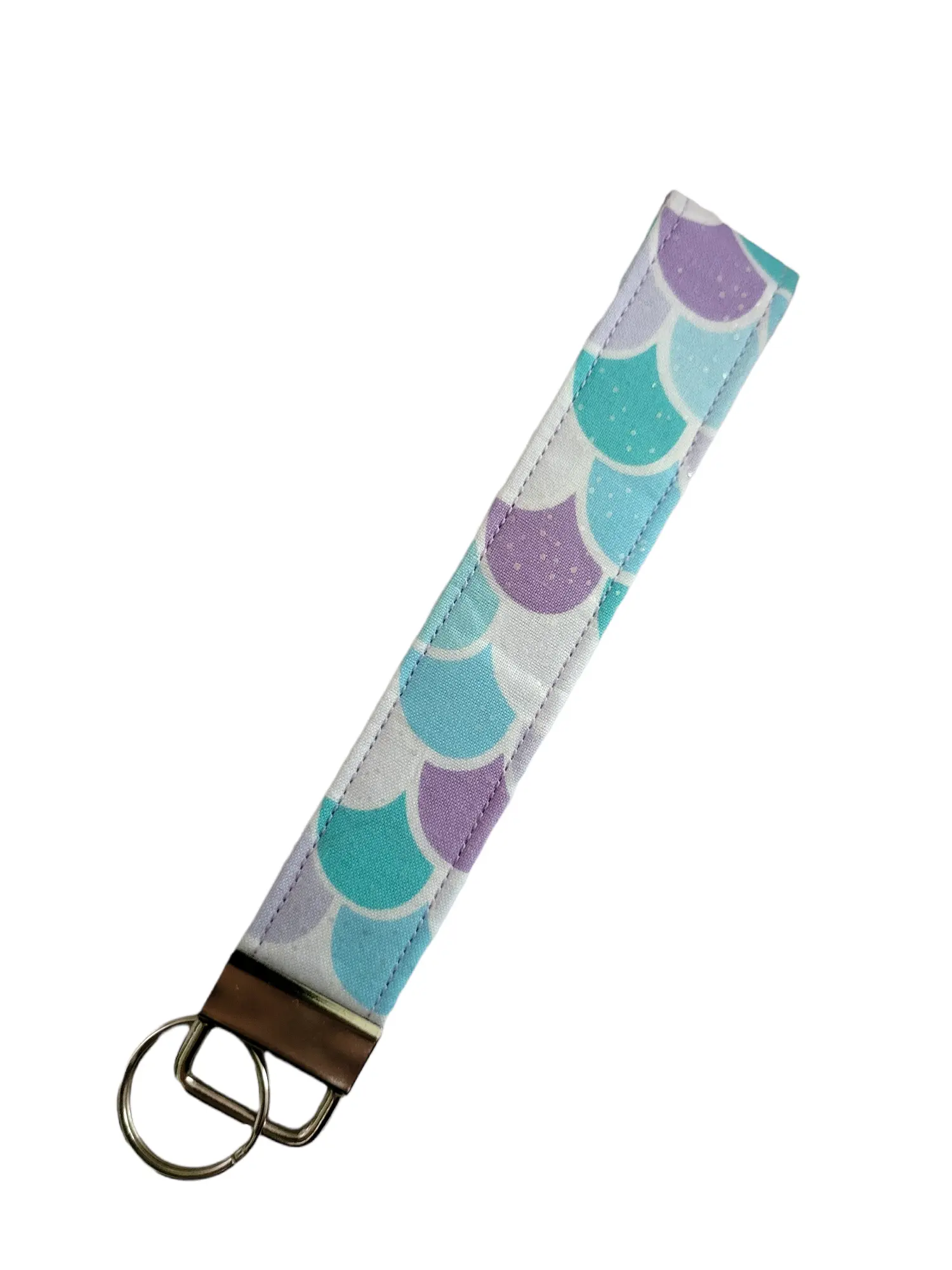 Wristlet Keychain, Wristlet Strap for Keys, Lanyard Keychain - Teal and Purple Mermaid Scales