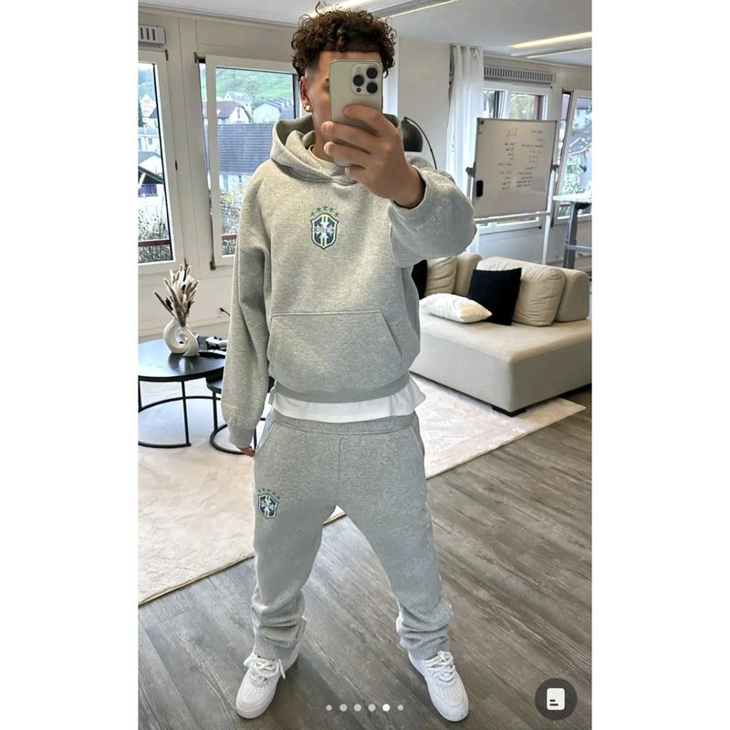 His & Hers Matching Couple Two-Piece Streetwear Hoodie Set Fleece Lined Autumn Winter Trendy Pockets Adjustable Hood Machine Washable Sizes XS-4XL