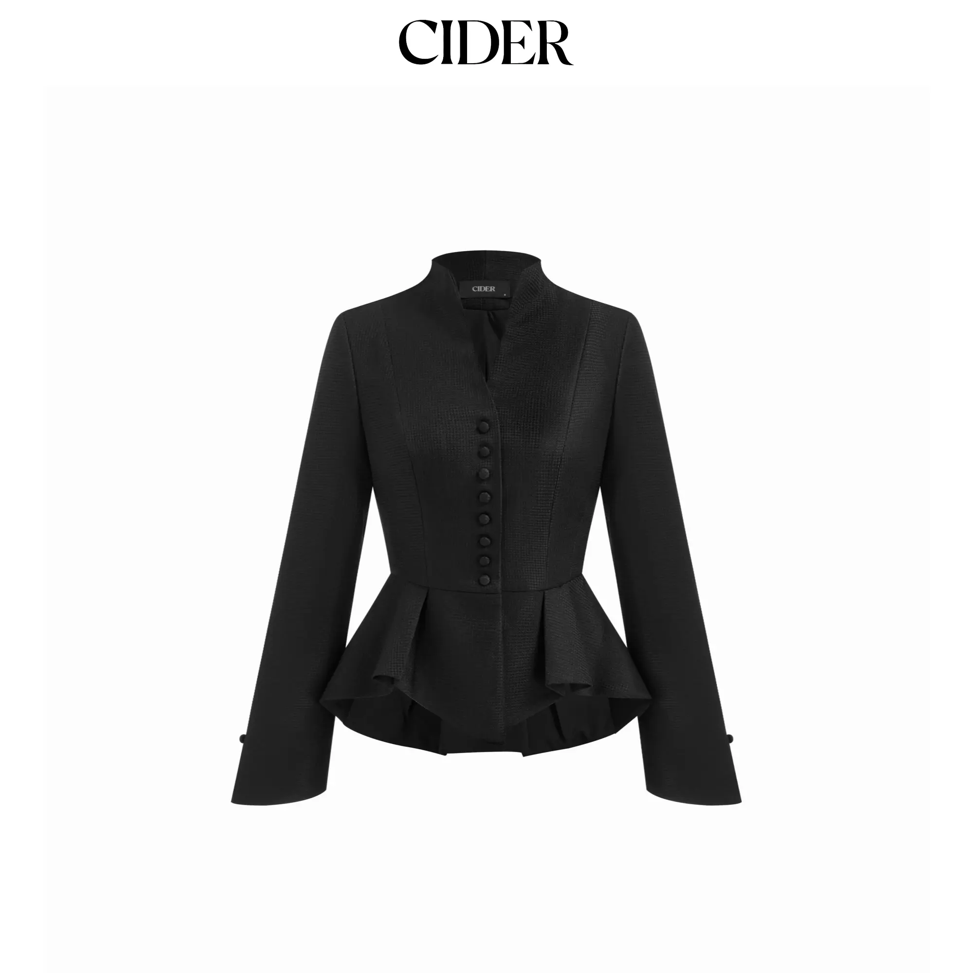 Cider Women's V-Neck Button-Split Peplum Longsleeves Jacket, Women's Tops & Coats, Basic