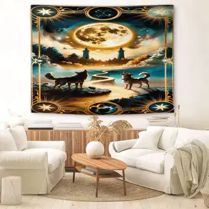 Vintage Boho Astrology Tapestry, Durable Wrinkle & Fade Resistant, All Season, Machine Washable, Wall Decor for Bedroom Living Room Sofa Dorm, Perfect Gift for Tarot Lovers