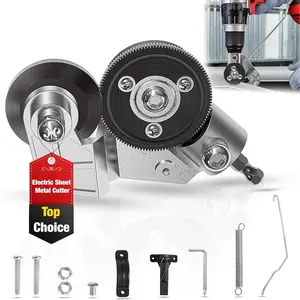 Heavy Duty Electric Drill Metal Cutting Machine Punch Shear Machine Attachment Metal Sheet Cutting Tool Suitable for Steel Aluminum Copper Iron Plate DIY Precision Fast Cleaning Durable Multi-Functional Manufacturing Accessories