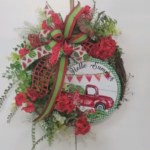 Hello Summer Watermelon Wreath Decoration Door